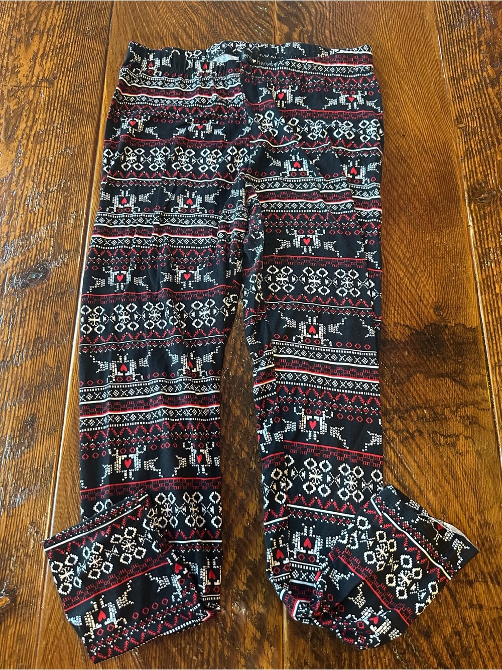 Derek Heart Fair Isle Reindeer Leggings L